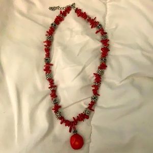 Red coral necklace